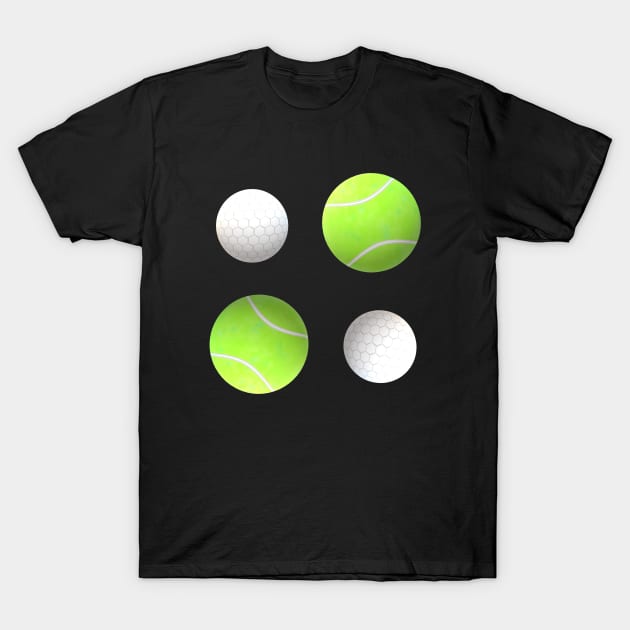 Tennis and Golf Balls for Sports Lovers T-Shirt by Art By LM Designs 